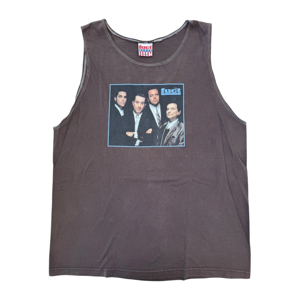 FUCT Tank Top Mens Large Brown Good Goodfellas 90s Vintage Movie Graphic